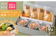【全6回定期便】にんにく味噌 にんにくチップ フレーク 詰め合わせセット 万能調味料 国産【野下上絵】 [LE16]