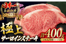 サーロイン ステーキ 2枚 400g 長崎和牛 A4～A5ランク 希少部位【野中精肉店】 [VF04] 肉 牛肉 サーロインステーキ 焼肉