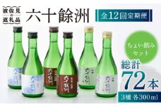 【全12回定期便】六十餘洲 3種ちょい飲みセット 化粧箱入り 吟醸酒 純米酒 冷酒【今里酒造】 [SA32]