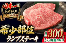 【全3回定期便】ランプ ステーキ 2枚 300g 長崎和牛 A4～A5ランク 希少部位【野中精肉店】 [VF16] 肉 牛肉 赤身 希少部位 A4～A5ランク ランプステーキ 焼肉