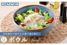 【波佐見焼】テラコッタ BLUE ボウル （LL） 皿 食器  丼 どんぶり 【利左エ門窯】 [QB56]