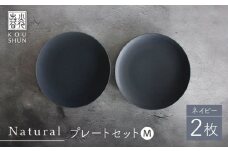 【波佐見焼】Naturalシリーズ プレート M 2枚セット（ネイビー） 皿 マット【光春窯】 [XD102]
