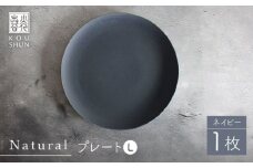 【波佐見焼】Naturalシリーズ プレート L （ネイビー） パスタ皿 皿 マット【光春窯】 [XD103]
