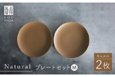【波佐見焼】Naturalシリーズ プレート M 2枚セット（キャメル）皿 マット【光春窯】 [XD94]