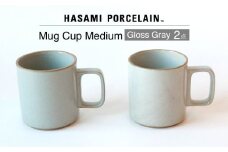 【HASAMI PORCELAIN】マグカップ グロスグレイ 2点セット 食器 皿【東京西海】【ハサミポーセリン】 [DD196]