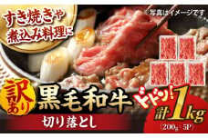 【訳あり】 切り落とし 1.0kg (200g×5) 長崎和牛 黒毛和牛  【夢ファームシュシュ】 [WF20] 肉 牛肉 しゃぶしゃぶ すき焼き 訳アリ ワケあり