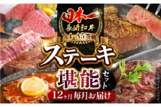 【全12回定期便】 長崎和牛 ステーキ堪能コース 総計11.7kg / モモ リブロース イチボ サーロイン ランプ ヒレ レモンステーキ / 肉 牛肉 ステーキ 焼肉 / 波佐見町 / 野中精肉店 [VF83]
