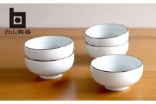【白山陶器】【定番のシリーズ】白磁千段 汁碗 5枚セット【波佐見焼】 [TA172]
