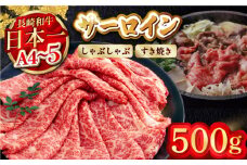 【厳選部位】【A4～A5】長崎和牛サーロインしゃぶしゃぶすき焼き用　500g【株式会社MEAT PLUS】 [MG06]