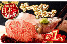長崎和牛サーロインブロック　約1kg【株式会社MEAT PLUS】 [MG05]