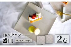 【波佐見焼】IRスクエアシリーズ 24.5cm 盛皿 2枚セット マットグレージュ【和山】 [WB165]