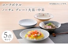 【波佐見焼】ボウル・皿 5点セット【大貴セラミックス/奥川陶器】 [NB143]