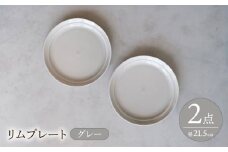 【波佐見焼】 リムプレート グレー 2点セット 【西海陶器】 [OA395]