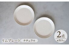 【波佐見焼】 リムプレート ナチュラル 2点セット 【西海陶器】 [OA396]