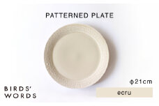 【波佐見焼】PATTERNED PLATE 21 ecru 【BIRDS’ WORDS】 [CF096]