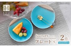 【波佐見焼】Scenery（シーナリー）トルコブルー プレート S（16cm）2枚セット　【光春窯】 [XD113]