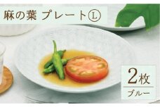 【波佐見焼】麻の葉ブルー プレート Lサイズ 2枚【聖栄陶器】 [TG02]