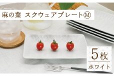 【波佐見焼】麻の葉ホワイト スクウェア プレート Mサイズ 5枚 セット【聖栄陶器】 [TG15]