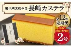 【全12回定期便】 長崎 カステラ 580g（10切入×2本）《文明堂総本店》 [DBF004] かすてら 手土産 常温