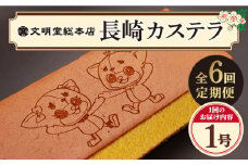【全6回定期便】 おぢか焼印 特撰 カステラ 580g 1箱 「ちかまるくん」 《文明堂総本店》 [DBF007] かすてら 和菓子 菓子 常温 ギフト 手土産 スイーツ おやつ 卵 ゆるキャラ キャラクター 常温