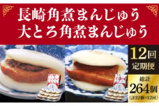【全12回定期便】長崎 角煮まんじゅう 12個 （箱）・ 大とろ角煮まんじゅう 10個 （箱）＜岩崎本舗＞ [DBG015] 角煮まん 角煮 豚角煮 簡単 惣菜 冷凍 おやつ 中華 