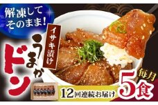 【全12回定期便】【高級魚】ブランド魚 値賀咲 （ちかさき） うまかドン5パック イサキ漬け丼  《古民家レストラン 敬承 藤松》 [DAK010] イサキ いさき 海鮮 鮮魚 無添加 贅沢 冷凍 簡単調理 時短 丼