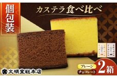 【小分けで食べやすい】カット包装カステラ　2箱入（プレーン・チョコレート） 【文明堂総本店】 [DBF014] お菓子 スイーツ 洋菓子 贈答 かすてら カステラ 長崎かすてら 長崎カステラ お菓子 スイーツ ギフト 贈り物 贈答用 送料無料 焼菓子 焼き菓子 プレゼント 10000円 1万円以下