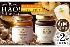 【6回定期便】＜HAO！うまかセット＞ ピーナッツペースト＆ジンジャーシロップ 計2本セット《小値賀町担い手公社》【小値賀町】濃厚 ピーナッツバター 落花生 生姜 スパイス 常温 [DAA042]