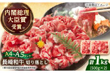 【A4～A5】長崎和牛切り落とし 1kg (500g×2p）【株式会社 MEAT PLUS】 [DBS006] 切り落とし 牛肉 和牛 切り落とし 冷凍 国産牛肉 きりおとし 切り落とし