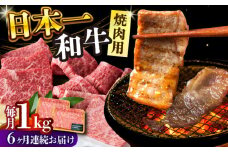 【全6回定期便】【A4～A5】長崎和牛焼肉用　1kg（500g×2p）【株式会社 MEAT PLUS】 [DBS039]長崎和牛 和牛 国産 牛肉  長崎和牛 焼肉用 1kg 500g 2パック6回定期便 定期便 6回