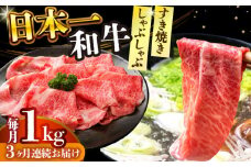 【全3回定期便】【A4～A5】長崎和牛しゃぶしゃぶすき焼き用（肩ロース肉・肩バラ・モモ肉）1kg(500g×2p)【株式会社 MEAT PLUS】 [DBS074]長崎和牛 和牛 国産 牛肉  しゃぶしゃぶ すき焼き 肩ロース 肩バラ モモ肉 1kg 500g 2パック3回定期便 定期便 3回