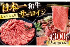 【全12回定期便】【厳選部位】【A4～A5】長崎和牛サーロインしゃぶしゃぶすき焼き用　300g【株式会社 MEAT PLUS】 [DBS096]長崎和牛 和牛 国産 牛肉  長崎和牛 サーロイン しゃぶしゃぶ すき焼き 300g12回定期便 定期便 12回