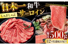 【全12回定期便】【厳選部位】【A4～A5】長崎和牛サーロインしゃぶしゃぶすき焼き用　500g【株式会社 MEAT PLUS】 [DBS100]長崎和牛 和牛 国産 牛肉  サーロイン しゃぶしゃぶ すき焼き 500g12回定期便 定期便 12回