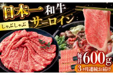【全3回定期便】【厳選部位】【A4～A5】長崎和牛サーロインしゃぶしゃぶすき焼き用　600g（300g×2p）【株式会社 MEAT PLUS】 [DBS102]長崎和牛 和牛 国産 牛肉  サーロイン しゃぶしゃぶ すき焼き 600g 300g 2パック3回定期便 定期便 3回