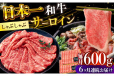 【全6回定期便】【厳選部位】【A4～A5】長崎和牛サーロインしゃぶしゃぶすき焼き用　600g（300g×2p）【株式会社 MEAT PLUS】 [DBS103]長崎和牛 和牛 国産 牛肉  サーロイン しゃぶしゃぶ すき焼き 600g 300g 2パック6回定期便 定期便 6回