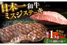 【全2回定期便】【厳選希少部位】【A4～A5】長崎和牛ミスジステーキ　約1kg（100g×10p）【株式会社 MEAT PLUS】 [DBS153]長崎和牛 和牛 国産 牛肉  長崎和牛 ミスジ ステーキ みすじ ミスジステーキ 1kg 100g 10パック）2回定期便 定期便 2回