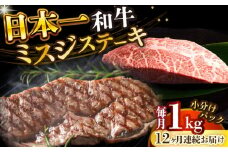 【全12回定期便】【厳選希少部位】【A4～A5】長崎和牛ミスジステーキ　約1kg（100g×10p）【株式会社 MEAT PLUS】 [DBS156]長崎和牛 和牛 国産 牛肉  長崎和牛 ミスジ ステーキ みすじ ミスジステーキ 1kg 100g 10パック）12回定期便 定期便 12回