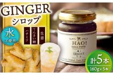 HAO！ジンジャーシロップ 5本 （160g/本) ジンジャー 生姜 ジンジャーエール シロップ スパイス 常温 [DAA048] 20000円 2万円 以上