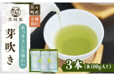 【爽やかな旨味】さざの 有機栽培茶 芽吹き 100g×3本【宝緑園】 [QAH006] お茶 有機栽培 お茶 佐々 長崎 お茶 お茶   