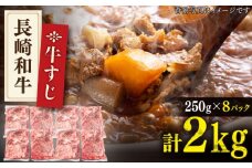 【長崎和牛】 牛すじ 「生」約2.0kg（250g×8パック）【肉のあいかわ】 [QAA008] 牛肉 国産 牛すじ すじ 牛 生 牛スジ 牛スジ 長崎和牛 長崎 おでん カレー 煮込み 牛すじ 牛スジ シチュー