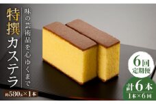 【全6回定期便】「味の芸術品」特撰 カステラ［1号］計6本（約580g×1本/回）【文明堂総本店】 [QAU010]