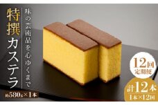 【全12回定期便】「味の芸術品」特撰 カステラ［1号］計12本（約580g×1本/回）【文明堂総本店】 [QAU011]