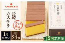 【全12回定期便】「こだわりの逸品」長崎カステラ［2号] 計24本（1号10切入×2本入/回）【文明堂総本店】 [QAU025] お菓子 スイーツ 洋菓子 贈答 19万7千円 197000円