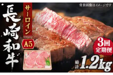 【全3回定期便】長崎和牛 サーロイン ステーキ 総計1.2kg （400g/回）【株式会社 OGAWA】 [QBI009] 牛肉 和牛 焼き肉 バーベキュー / 長崎県 佐々町