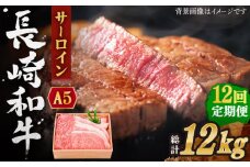 【全12回定期便】長崎和牛 サーロイン ステーキ 総計12.0kg （1.0kg/回）【株式会社 OGAWA】 [QBI014] 牛肉 和牛 焼き肉 バーベキュー / 長崎県 佐々町