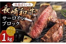 長崎和牛 出島ばらいろ サーロイン ブロック 1kg【合同会社肉のマルシン】 [QBN006]