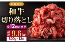 【全12回定期便】長崎県産 和牛 切り落とし 800g(400g×2パック)  【合同会社肉のマルシン】 [QBN036]