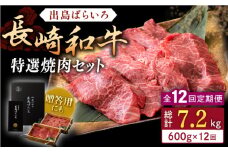 【全12回定期便】長崎和牛 出島ばらいろ 特選焼肉 セット （ロース カルビ カタロース モモ のいずれか2種類）約300g×2【合同会社肉のマルシン】 [QBN054] / 長崎県 佐々町
