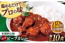 【全12回定期便】【具材がごろごろ】グルメロワイヤル ビーフカレー (210g×10食)【フルノストアー】 [QAF018] / 長崎県 佐々町