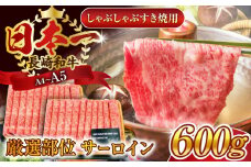 【厳選部位】【A4～A5】長崎和牛サーロインしゃぶしゃぶすき焼き用　600g（300g×2p）【株式会社 MEAT PLUS】 [QBS018] 牛肉 切り落とし しゃぶしゃぶ すき焼き 長崎和牛